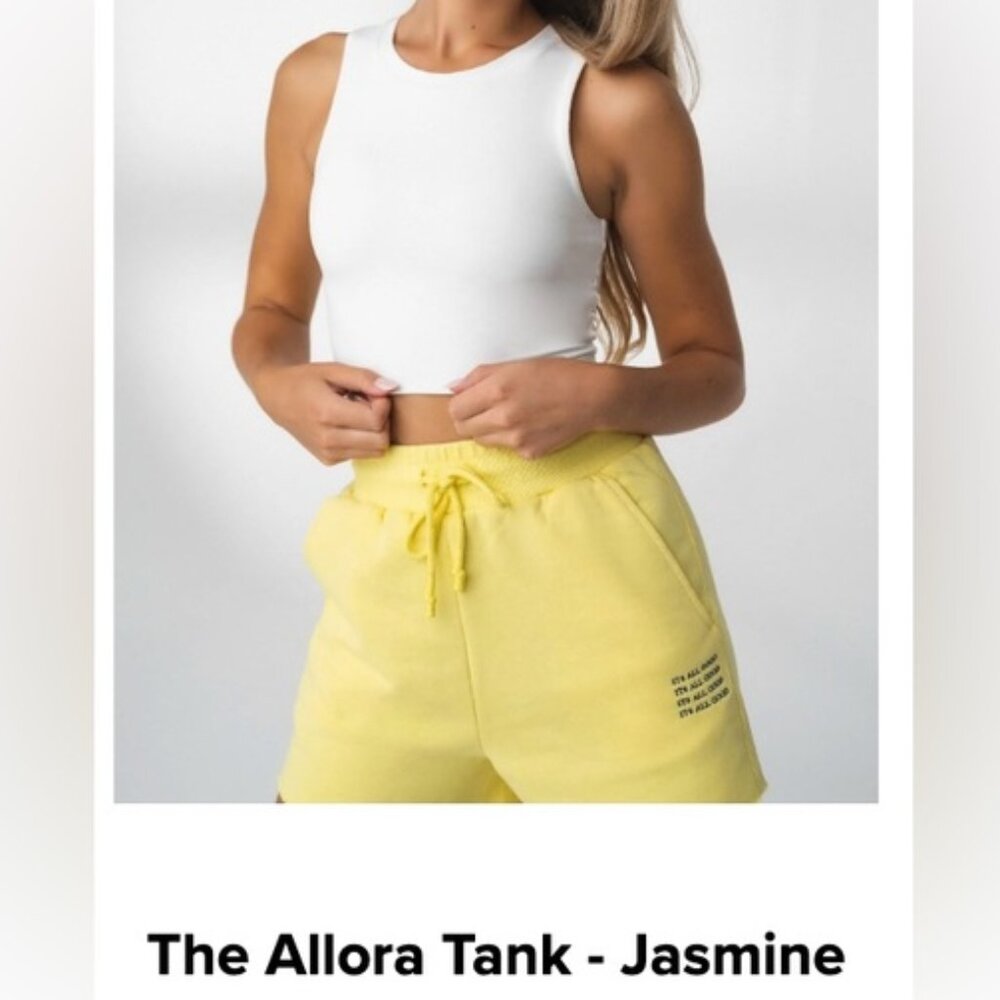 Vitality Allora Tank (White Double-Lined Stretch) - Jasmine - Size L